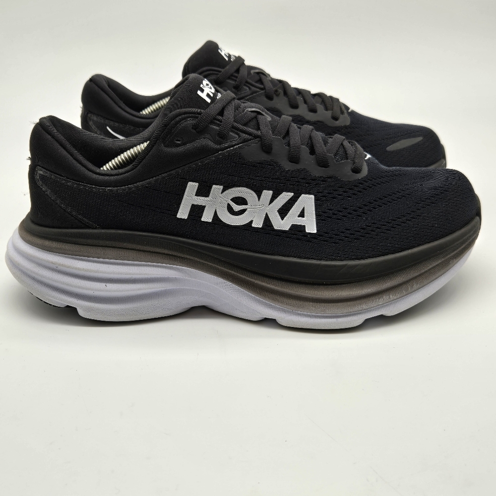 Hoka One One Womens Bondi 8 1127954 BWHT Black Running Shoes Womens Size 9 D